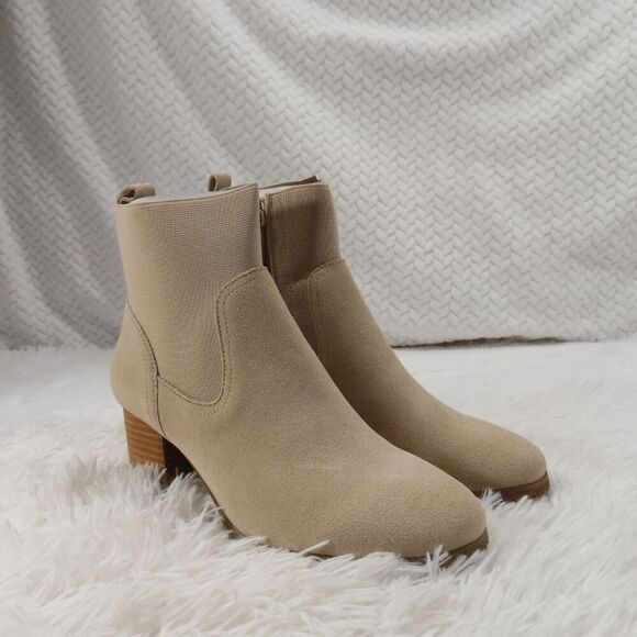 Violet & Red Tan Loaded Knit Cuff Bootie 6.5 - Picture 1 of 10